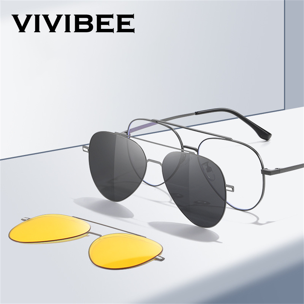 Sunglasses Aviator Polarized - VIVIBEE авиационные магнитные поляризационные солнцезащитные очки